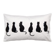 Clayre &amp; Eef   | Kussenhoes Wit Zwart 30x50 cm | PWS36-1