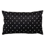 Clayre &amp; Eef   | Kussenhoes Wit Zwart 30x50 cm | PWS36-2