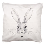 Clayre &amp; Eef   | Kussenhoes Beige Grijs 45x45 cm | RUB22-1