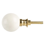 Clayre & Eef | Deurknop Wit ø 3x3 cm / S4 cm | 66058