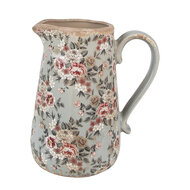 Clayre &amp; Eef   | Decoratieve Schenkkan Grijs Roze 21x15x23 cm | 6CE1965L