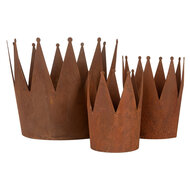 Clayre &amp; Eef   | Decoratie Kroon (set van 3) Bruin &oslash; 32x25 / &oslash; 17x21 / &oslash; 12x17 cm | 6Y5789