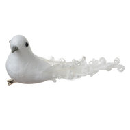 Clayre &amp; Eef   | Decoratie Vogel (Set van 2) Wit 19x9x10 cm | 66144