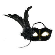 Clayre &amp; Eef   | Masker Zwart Goudkleurig 22x9x21 cm | 66189