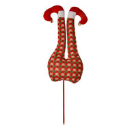 Clayre & Eef | Decoratie Kerst Elfenbenen Rood Groen 23x6x67 cm | 66196