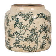 Clayre & Eef | Bloempot Binnen Beige Groen ø 16x15 cm | 6CE1975M