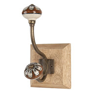 Clayre &amp; Eef   | Wandhaak Bruin 10x11x18 cm | 6H2395