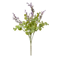 Clayre &amp; Eef   | Decoratie tak met bloemen Paars Groen 12x12x51 cm | 6PL0385