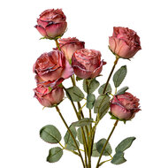 Clayre &amp; Eef   | Decoratie tak met bloemen Roze Groen 8x8x55 cm | 6PL0391P