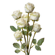 Clayre &amp; Eef   | Decoratie tak met bloemen Wit Groen 8x8x55 cm | 6PL0391W