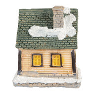Clayre & Eef | Decoratie Huisje met LED Beige Groen 5x5x6 cm | 6PR5735