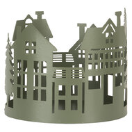 Clayre & Eef | Decoratie Huisjes (set van 3) Groen ø 15x13 / ø 12x11 / ø 10x9 cm | 6Y5788
