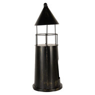 Clayre &amp; Eef   | Decoratie Vuurtoren Zwart &oslash; 16x45 cm | 6Y5790