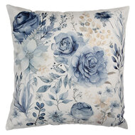 Clayre &amp; Eef   | Kussenhoes Wit Blauw 45x45 cm | KT021.400