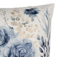 Clayre &amp; Eef   | Kussenhoes Wit Blauw 45x45 cm | KT021.400