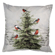 Clayre &amp; Eef   | Kussenhoes Wit Groen 45x45 cm | KT021.407