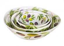 Organische schaal olijven maat M &Oslash;20 cm groen wit aardewerk | GB023 | Piccobella Italiaans Servies