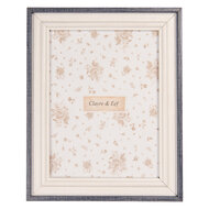 Clayre &amp; Eef   | Fotolijst Wit Blauw 17x2x22 cm / 13x18 cm | 2F1226M