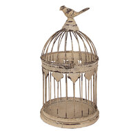 Clayre &amp; Eef   | Vogelkooi Decoratie Set van 2 Bruin Beige &oslash; 32x60 / &oslash; 23x40 cm | 5Y1283
