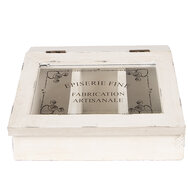 Clayre &amp; Eef   | Theedoos klein Wit 18x16x9 cm | 6H2398