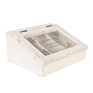 Clayre &amp; Eef   | Theedoos klein Wit 18x16x9 cm | 6H2398