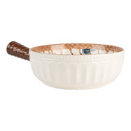 Clayre & Eef | Schaal Wit Bruin 22x16x6 cm / 500 ml | 6CE2171