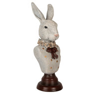 Clayre &amp; Eef   | Decoratie Beeld Konijn Grijs Bruin 13x12x39 cm | 6PR5362