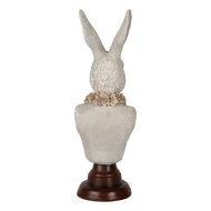 Clayre &amp; Eef   | Decoratie Beeld Konijn Grijs Bruin 13x12x39 cm | 6PR5362