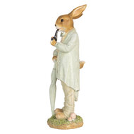 Clayre &amp; Eef   | Decoratie Beeld Konijn Beige Groen 15x12x33 cm | 6PR5448