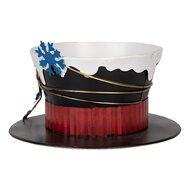 Clayre &amp; Eef   | Decoratie Cappello Zwart Wit &oslash; 22x12 cm | 6Y5736