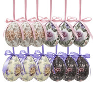 Clayre &amp; Eef   | Decoratie Hanger Ei (set 12) Meerkleurig &oslash; 4x5 cm | 65903