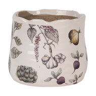 Clayre &amp; Eef   | Bloempot Binnen Beige Groen &oslash; 11x10 cm | 6CETKG0001XS