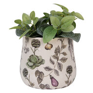 Clayre &amp; Eef   | Bloempot Binnen Beige Groen &oslash; 21x19 cm | 6CETKG0001L