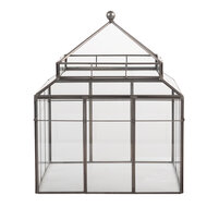 Clayre &amp; Eef   | Decoratie Kweekkasje Transparant Bruin 21x21x32 cm | 6GL5362