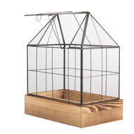 Clayre &amp; Eef   | Decoratie Kweekkasje Transparant Bruin 26x17x32 cm | 6GL5363