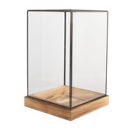 Clayre &amp; Eef   | Decoratie Kweekkasje Transparant Bruin 19x19x30 cm | 6GL5364