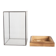 Clayre &amp; Eef   | Decoratie Kweekkasje Transparant Bruin 19x19x30 cm | 6GL5364