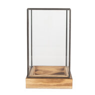 Clayre &amp; Eef   | Decoratie Kweekkasje Transparant Bruin 14x14x24 cm | 6GL5365