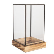 Clayre &amp; Eef   | Decoratie Kweekkasje Transparant Bruin 14x14x24 cm | 6GL5365