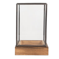 Clayre &amp; Eef   | Decoratie Kweekkasje Transparant Bruin 12x12x19 cm | 6GL5366