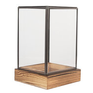 Clayre &amp; Eef   | Decoratie Kweekkasje Transparant Bruin 12x12x19 cm | 6GL5366