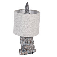 Clayre &amp; Eef   | Tafellamp Bruin Grijs &oslash; 20x43 cm E27/max 1x60W | 6LMC0111G