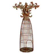 Clayre &amp; Eef   | Decoratie Engel / Waxinelichthouder Bruin Groen 29x17x58 cm | 6Y5836