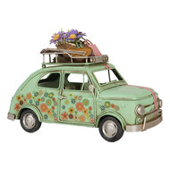 Clayre &amp; Eef   | Decoratie Model Auto Groen Roze 26x12x18 cm | 6Y5876