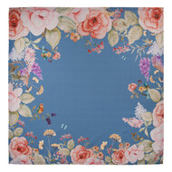 Clayre &amp; Eef   | Vierkant Tafelkleed Blauw Beige 100x100 cm | FFA01BL