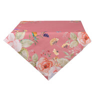 Clayre &amp; Eef   | Vierkant Tafelkleed Roze Beige 100x100 cm | FFA01P