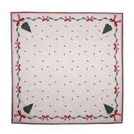 Clayre &amp; Eef   | Vierkant Tafelkleed Beige Groen Rood 100x100 cm | TCH01