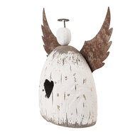 Clayre & Eef | Kerstdecoratie Engel Wit Bruin 19x6x21 cm | 6H2419L