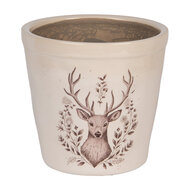 Clayre &amp; Eef   | Bloempot Binnen Beige Bruin &oslash; 15x14 cm | 6CEGTW0001M