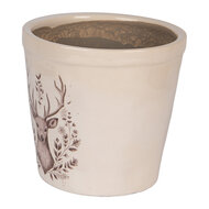 Clayre &amp; Eef   | Bloempot Binnen Beige Bruin &oslash; 15x14 cm | 6CEGTW0001M